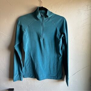 Burton DRYRIDE Base Layer 1/4 Zip Teal Ski Snowboard Top Women’s M Fleece Cozy